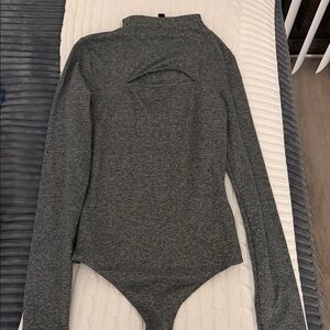 Express Gray Long Sleeve Body Contour Bodysuit size XS